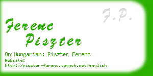 ferenc piszter business card